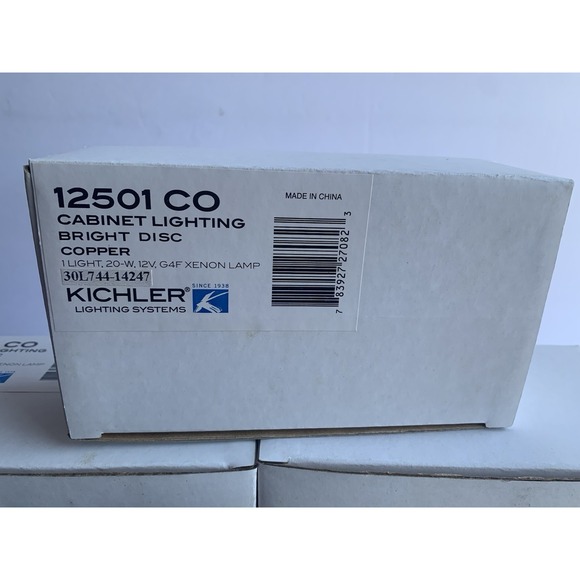 Kichler Lighting 12501 CO Copper Under Cabinet Bright Disc Lot Of 6 20-W 12VG4F
